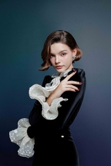 Velvet Shirt With Puff Sleeves