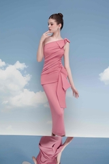 Đầm Midi Hoạ Tiết Xếp Nơ