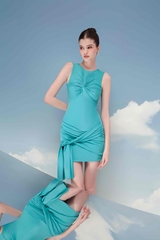 Đầm Body Xếp Với Dải Hoạ Tiết