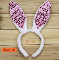 HL420 - Cài Thỏ Hồng Lấp Lánh