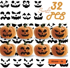 HL609 - Sticker Trang Trí Bí Ngô (Đen)