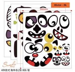 HL610 - Sticker Trang Trí Bí Ngô Nhiều Màu