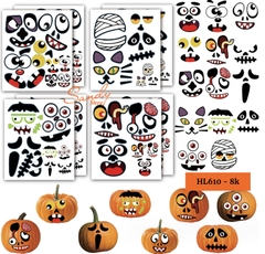 HL610 - Sticker Trang Trí Bí Ngô Nhiều Màu