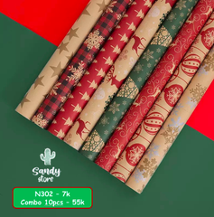 N302 - Giấy Gói Quà Noel Vintage