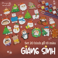 Set tô màu gỗ trang trí Noel