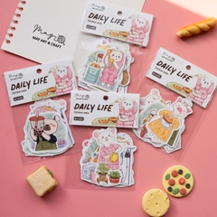 Bộ sticker 10 hình thú bông vải Tiệm Tạp Hóa Nhà May