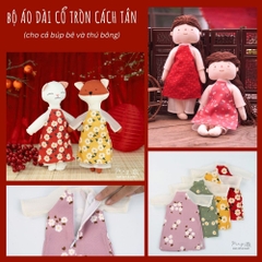 Bộ áo dài cổ tròn cách tân