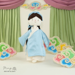 Set Búp bê trang phục phong cách Áo Giao Lĩnh xanh dương và mấn