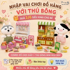 Bộ đồ chơi thủ công nhập vai với thú bông mini Tiệm tạp hoá nhà May