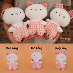 Thú bông mini kèm trang phục và móc treo silicon