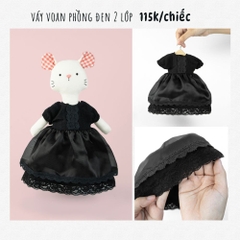 Voáy voan phồng đen 2 lớp