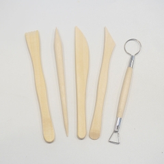 Dụng cụ tạo hình đất sét bằng gỗ 5 món [DSG005]