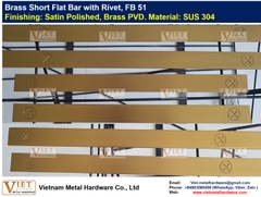 Brass Short Flat Bar with Rivet, FB 51