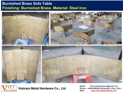 BURNISHED BRASS METAL SOFA TABLE