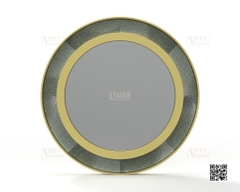 Faux Shagreen Circle Mirror