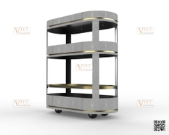 Faux Shagreen Rolling Table