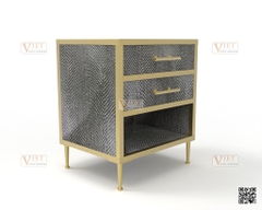 Faux Shagreen Side Cabinet