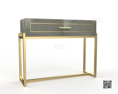 Faux Shagreen Small Console Table