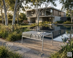 Outdoor Galvanize Ottoman