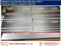 Platinium Long Flat Bar Band with Rivet, FB 11