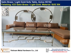 Metal Stainless Steel Satin Polished Brass / Light Gold Sofa Table, Goloa HD162