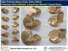 Satin Polished Brass Knob, Goloa HD214