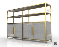 Faux Shagreen Small Decorative Shelf