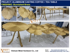 ALUMINIUM BRASS LOTUS COFFEE TABLE