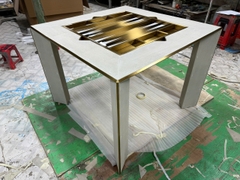 Shagreen Backgammon Metal Game Table, VMH LUX GTI.001