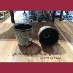 Cốc ko quai men nâu đá