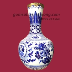 Lọ củ tỏi men rong cổ vẽ rồng hoá