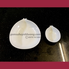 Bộ đĩa trắng hình cà tím