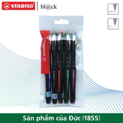 Bộ 5 bút ký STABILO bl@ck BLKM 1.0mm (xanh+đỏ+đen+xanh lá+tím)