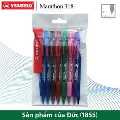 Bộ 7 bút bi STABILO Marathon + ruột xanh (BP318F-C7R)