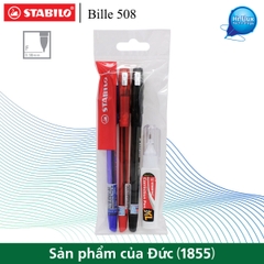 Bộ 3 cây bút bi STABILO Bille 508NF nét 0.7mm + bút xóa