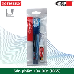 Bộ 2 bút bi STABILO Exam Grade 587 nét 0.5/0.7mm + Bút xóa Correction Pen CPS88