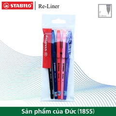 Bộ 5 cây Bút bi STABILO Re-Liner 868F 0.7mm (xanh+đen+đỏ+hồng+tím)
