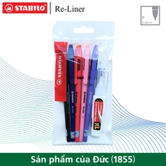 Bộ 5 cây Bút bi STABILO Re-Liner 868F 0.7mm (xanh+đen+đỏ+hồng+tím)