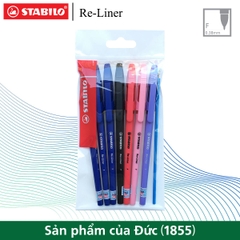 Bộ 7 bút bi STABILO Re-Liner 868F nét 0.7mm (3xanh+1đen+1đỏ+1hồng+1tím