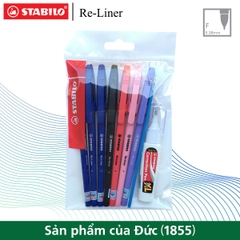 Bộ 7 bút bi STABILO Re-Liner 868F nét 0.7mm (3xanh+1đen+1đỏ+1hồng+1tím