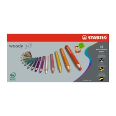 Hộp bút chì màu STABILO Woody 3-in-1 CLK880 (hộp 18 màu)