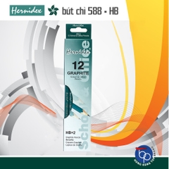 Hộp 12 cây Bút chì gỗ Hernidex 588 có đầu tẩy (HDPC588/12-HB)