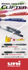 Bộ 1 bút chì bấm UNI CLIFTER 0.5mm (M5-118) + ruột chì 0.5mm-2B
