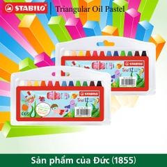 Vỉ bút sáp dầu STABILO Triangular Oil Pastel (loại 12 màu)