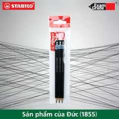 Bộ 3 cây bút chì gỗ STABILO Exam Grade 288 thân đen đầu đỏ (PC288-HB-C3)