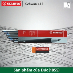 Hộp 12 bút chì gỗ STABILO Schwan 417 màu bạc