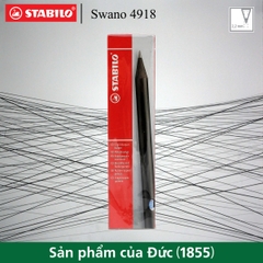 Hộp 12 cây bút chì gỗ STABILO Swano 2B 4918 thân đen, đầu tẩy