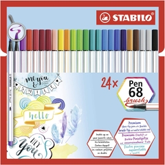 Bộ bút lông màu STABILO Pen 68 brush (24 màu/vỉ giấy)