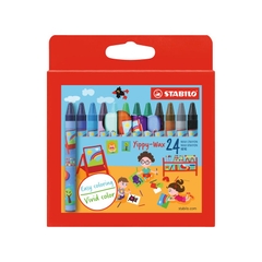 Bút sáp màu STABILO Yippy-wax hộp 24 màu (WX2824)