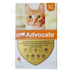 Advocate cho mèo từ 4kg trở xuống - thuốc trị nội ngoại kí sinh trùng cho mèo (BS)